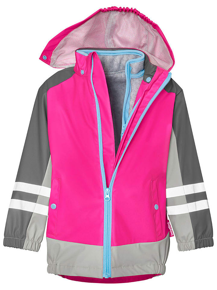 Playshoes Regenjacke 3in1 in Pink/ Grau günstig kaufen