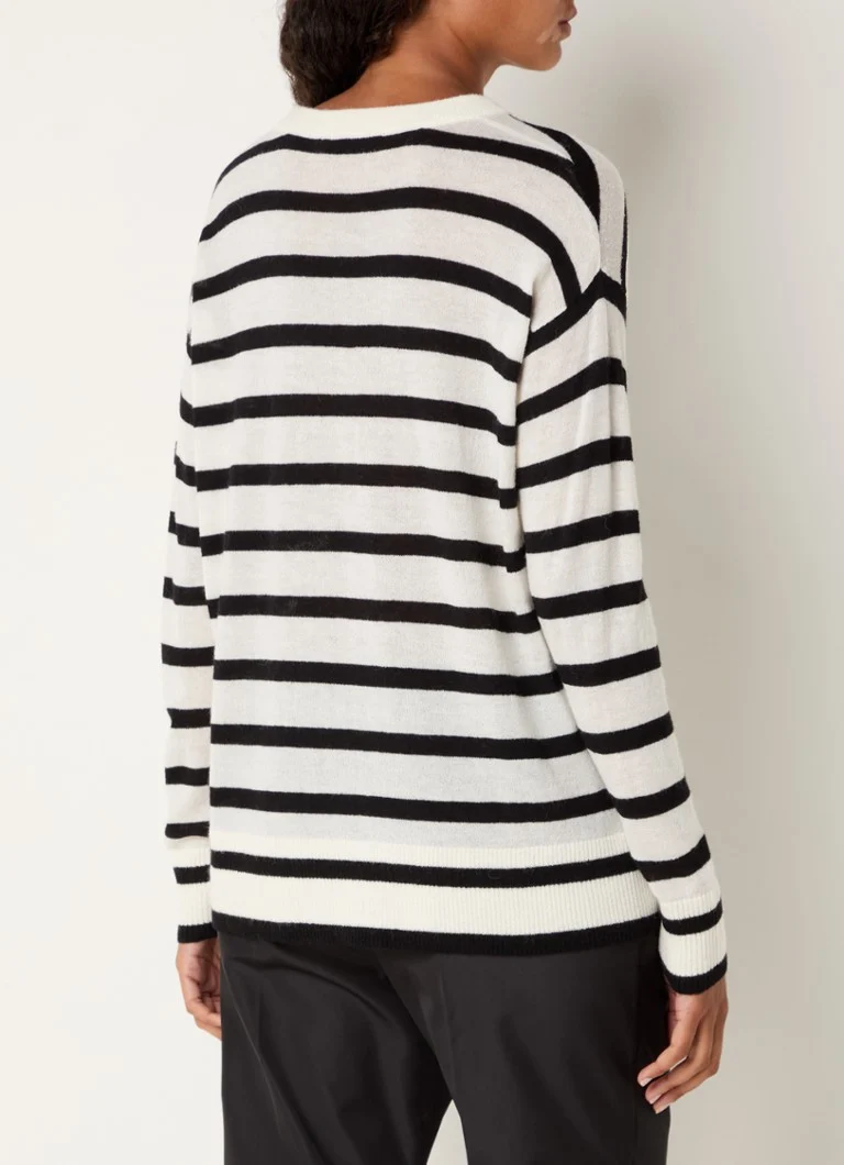Maglione a maglia fine a coste piatte di Max & Co in misto lana a righe