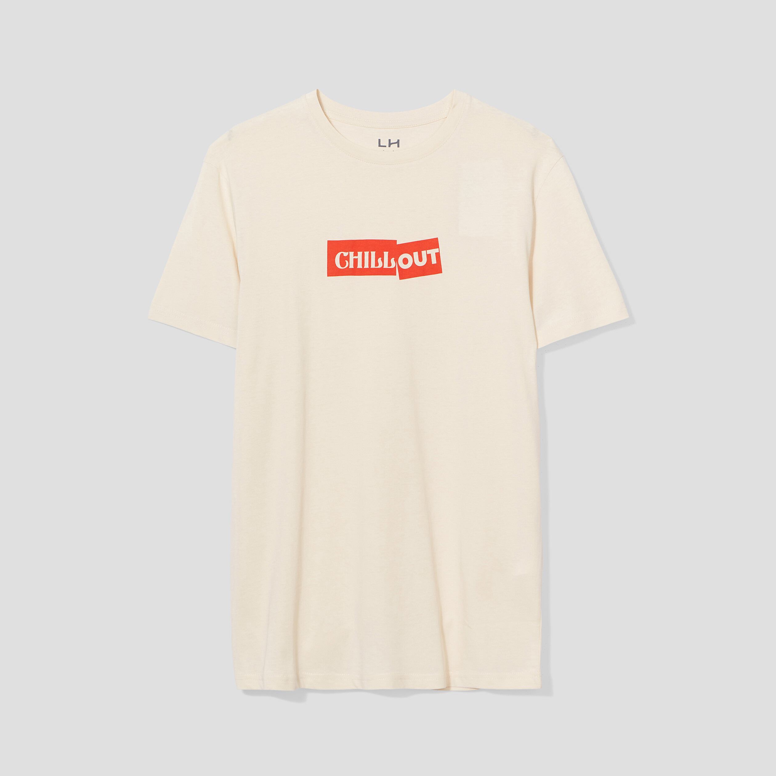 T-shirt col rond manches courtes coton ecru homme | La Halle