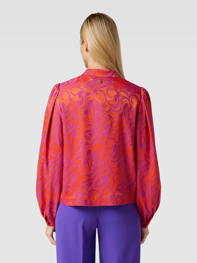 Bluse mit Allover-Muster Modell 'TINTA' in orange
