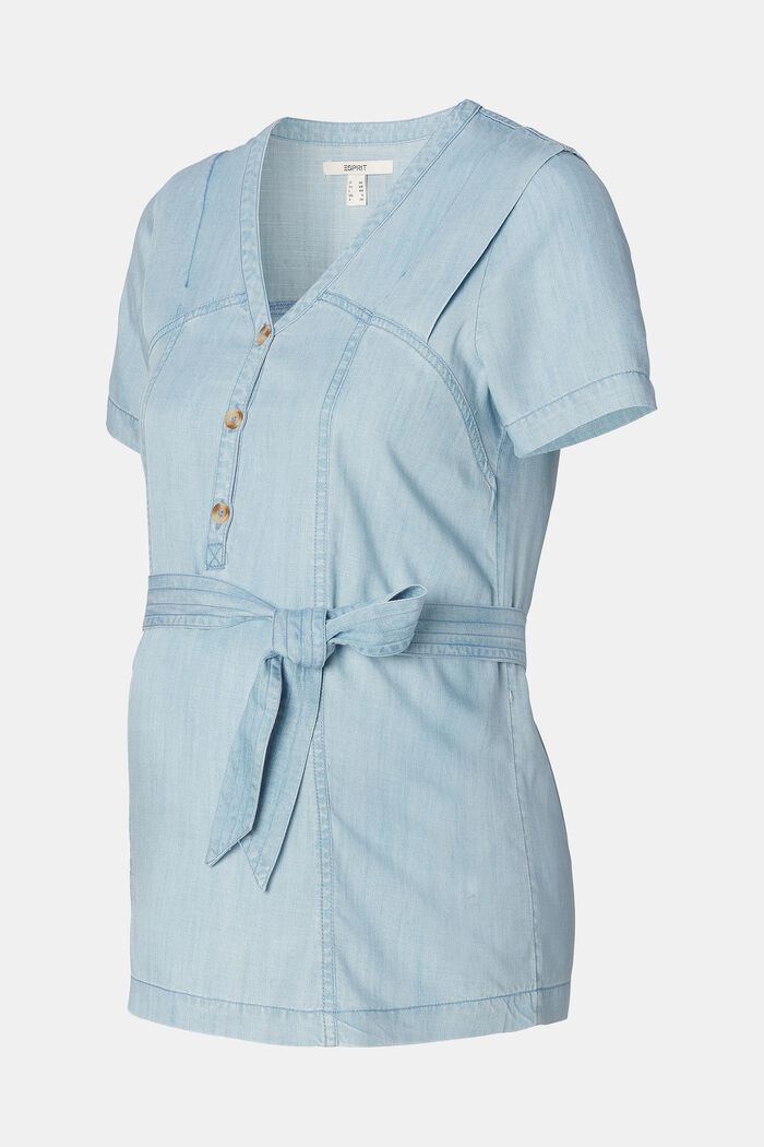 Bluse mit V-Ausschnitt und Knöpfen