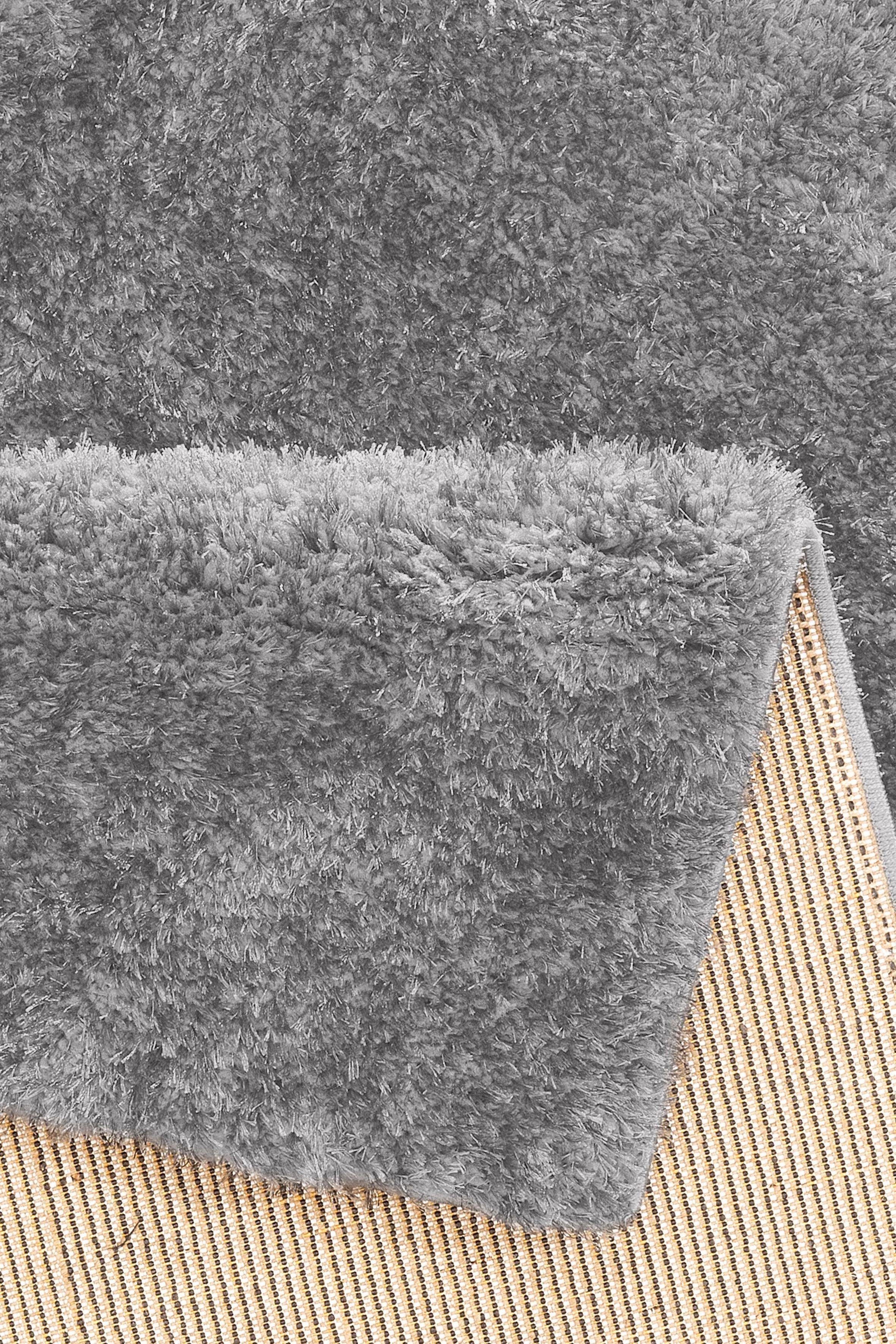 Hochflor-Läufer Malin, Home affaire, rechteckig, Höhe: 43 mm, Uni-Farben, leicht glänzend, besonders flauschig durch Mikrofaser