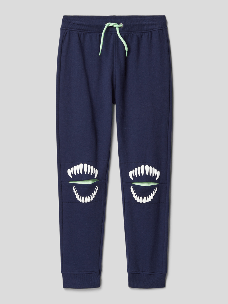 Sweatpants mit Motiv-Prints in blau