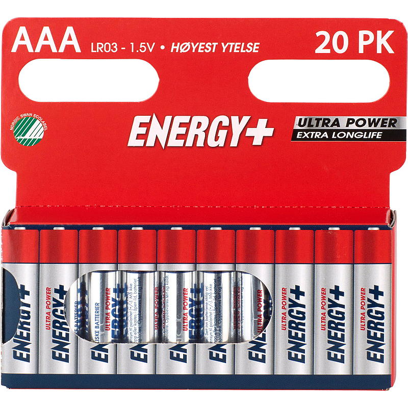 Energy Batteri AAA 20-pk, ultra power, Energy