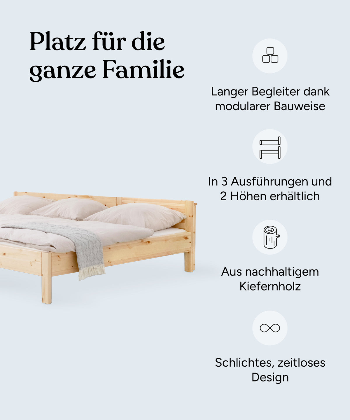 Familienbett Kiefer 270 × 200 cm