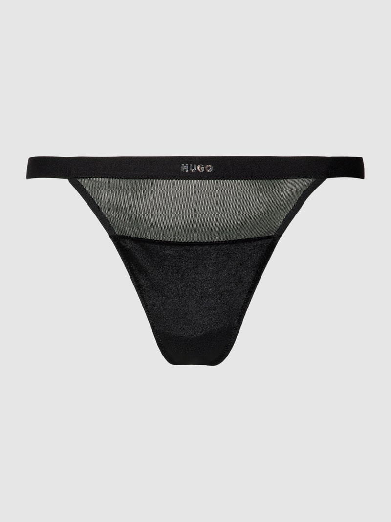 String in semitransparentem Design Modell 'Velvet' in schwarz