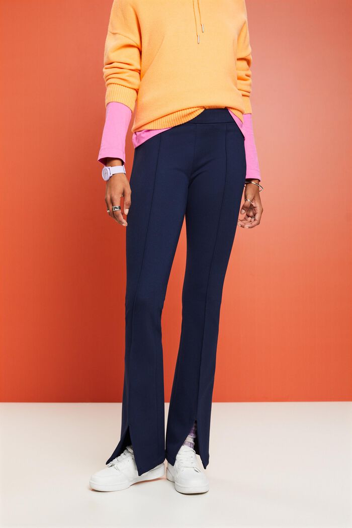 Punto-Jersey-Hose mit geschlitztem Saum