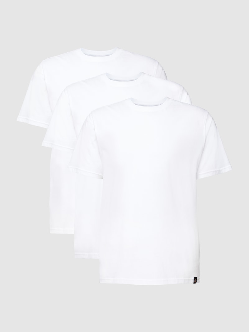 T-Shirt mit Rundhalsausschnitt im 3er-Pack in weiß