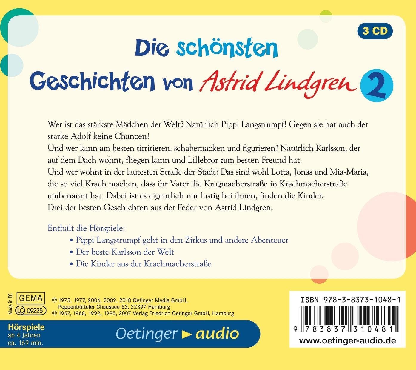 Oetinger Hörspiel Die schönsten Geschichten von Astrid Lindgren 2 (3CD)