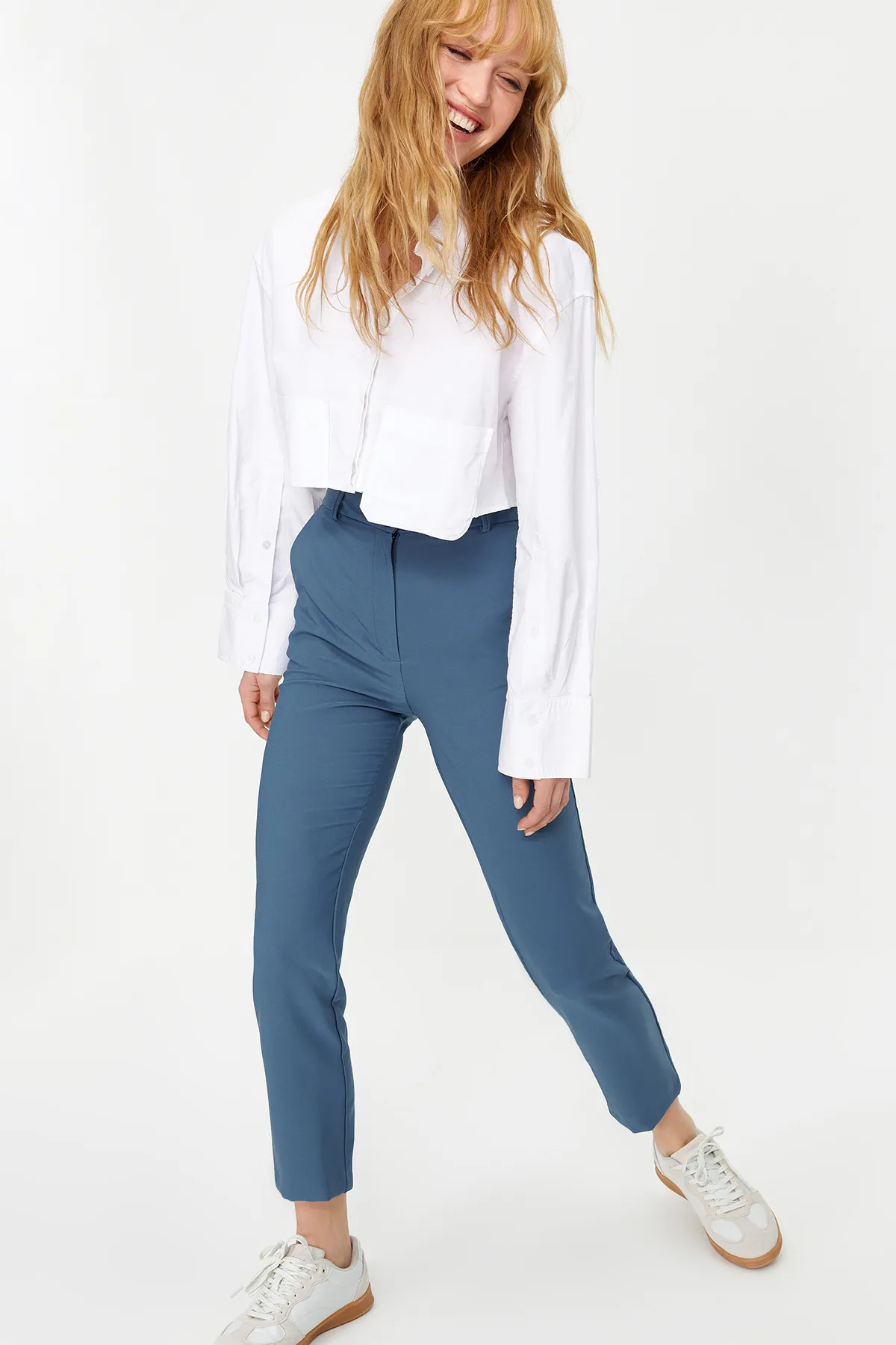 Trendyol Collection  Indigo Basic-Zigaretten-Webhose TWOSS19ST0038