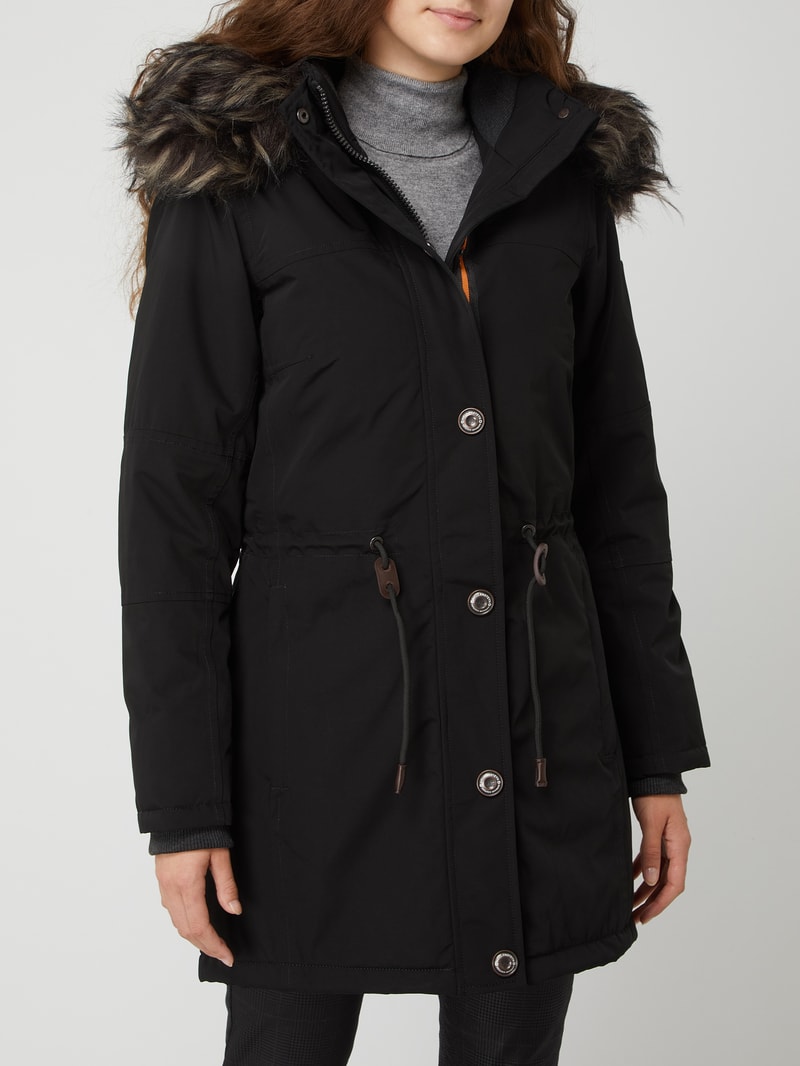 Funktionsjacke mit abnehmbarem Webpelz im Modell 'Wolkenlos 878' in schwarz