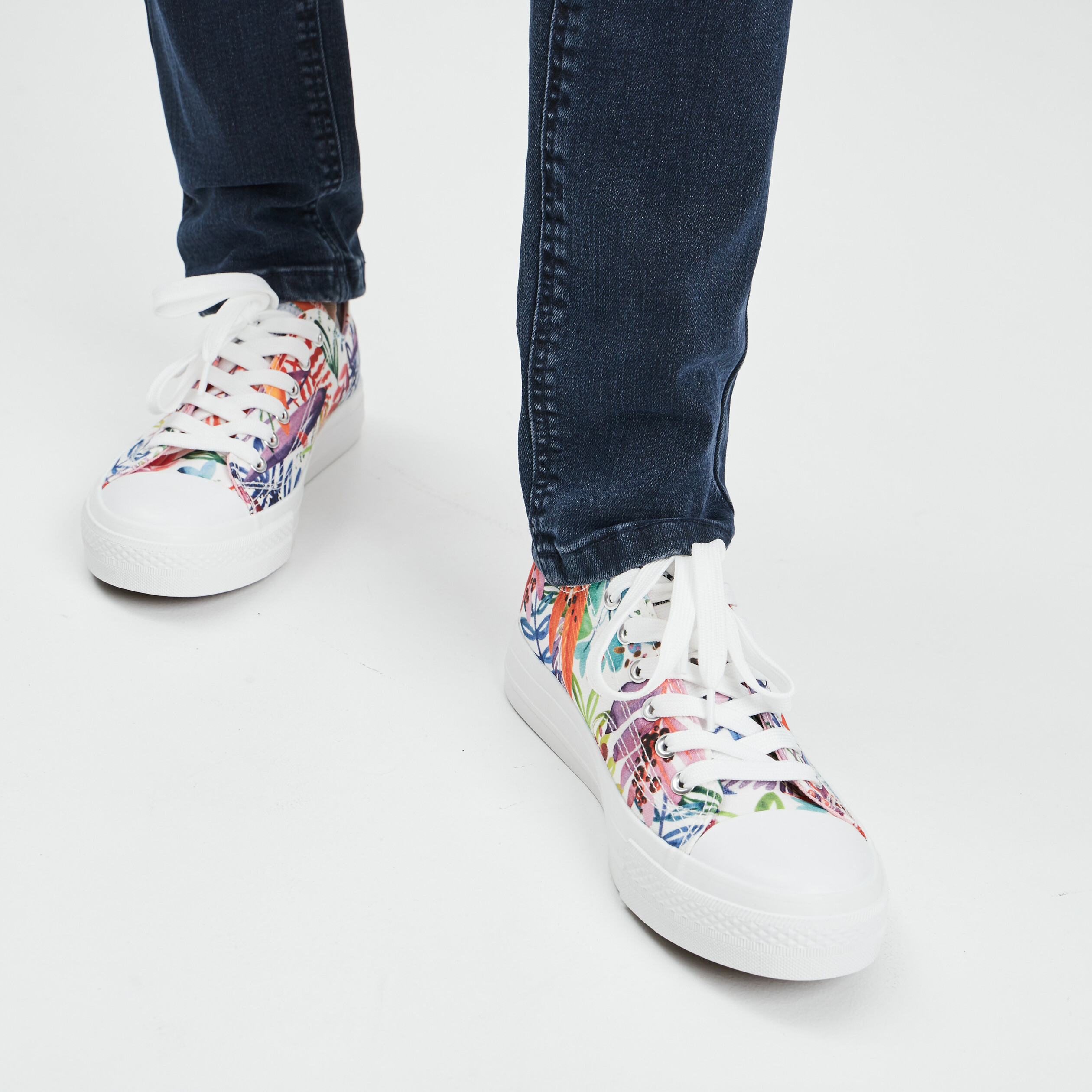 Tennis en toile à lacets Creeks multicolore femme | La Halle