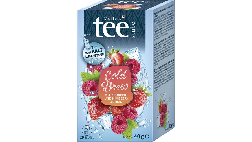 Müllers Teestube Cold Brew Erdbeere und Himbeere 40 g