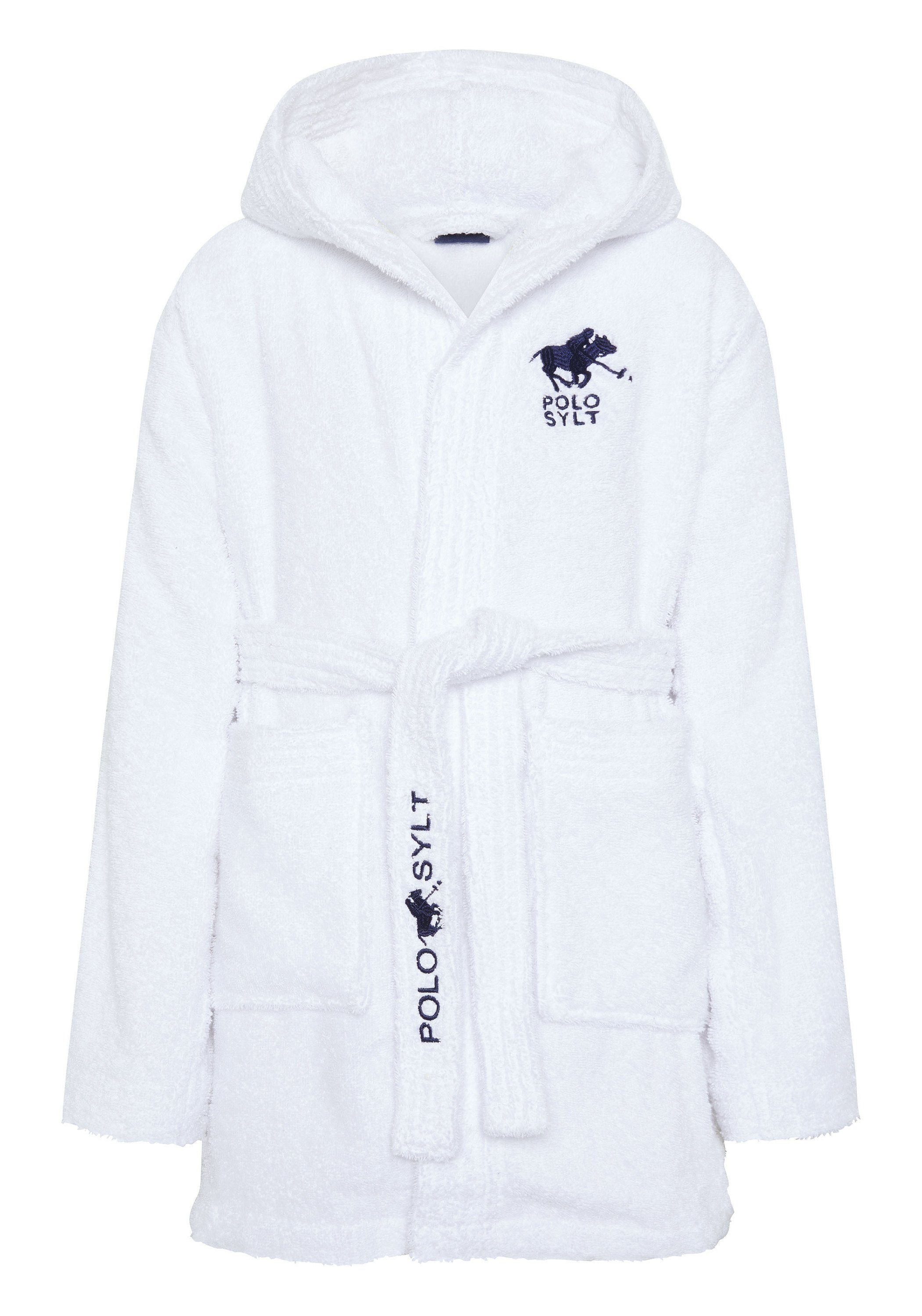 Polo Sylt Kinderbademantel Unisex Kids in Kurzform und aus hochwertigem Material, langform, Baumwolle, Gürtel