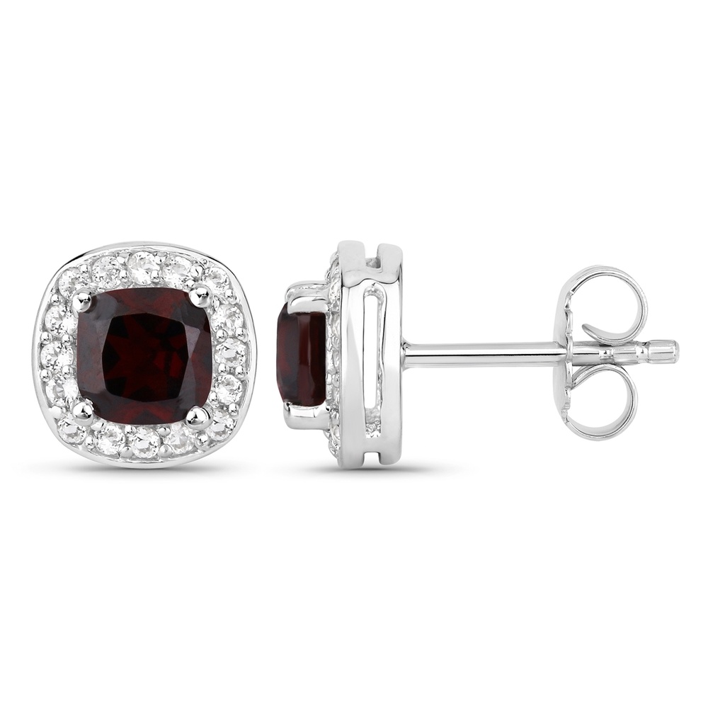 Rafaela Donata Boucles doreilles Argent sterling Grenat en Argent Bijoux