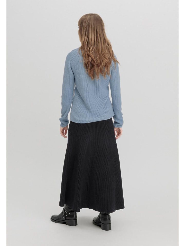 Hessnatur Strickrock Midi Regular in schwarz günstig kaufen