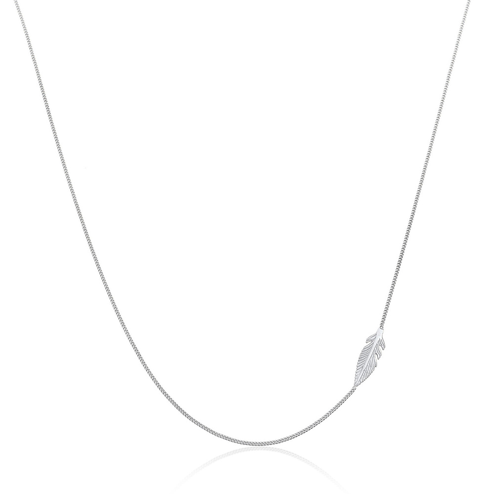 Elli Elli Collier Femmes Symbole Plume Simple en Argent Sterling 925 Bijoux