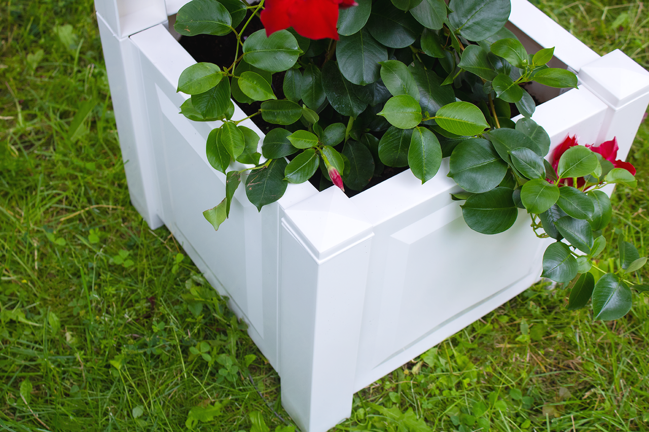 KHW KHW Pflanzkasten 43 cm mit Spalier, weiß