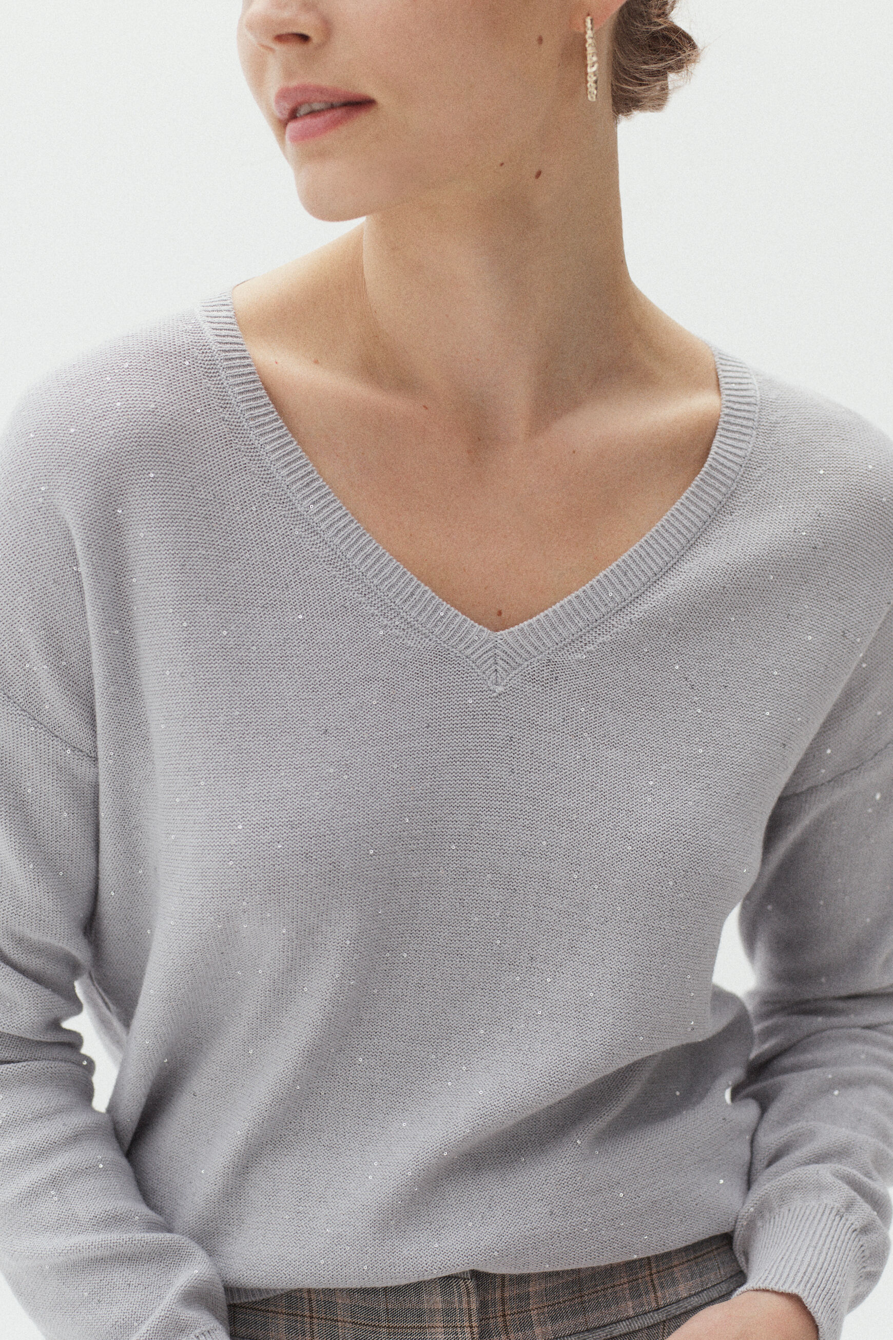 pull ange gris clair femme