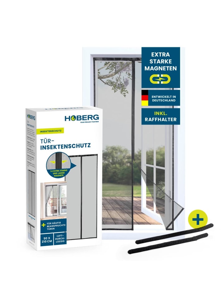 HOBERG Hoberg  Tür-Insektenschutz - 90 x 210 cm - Schwarz günstig kaufen onesize