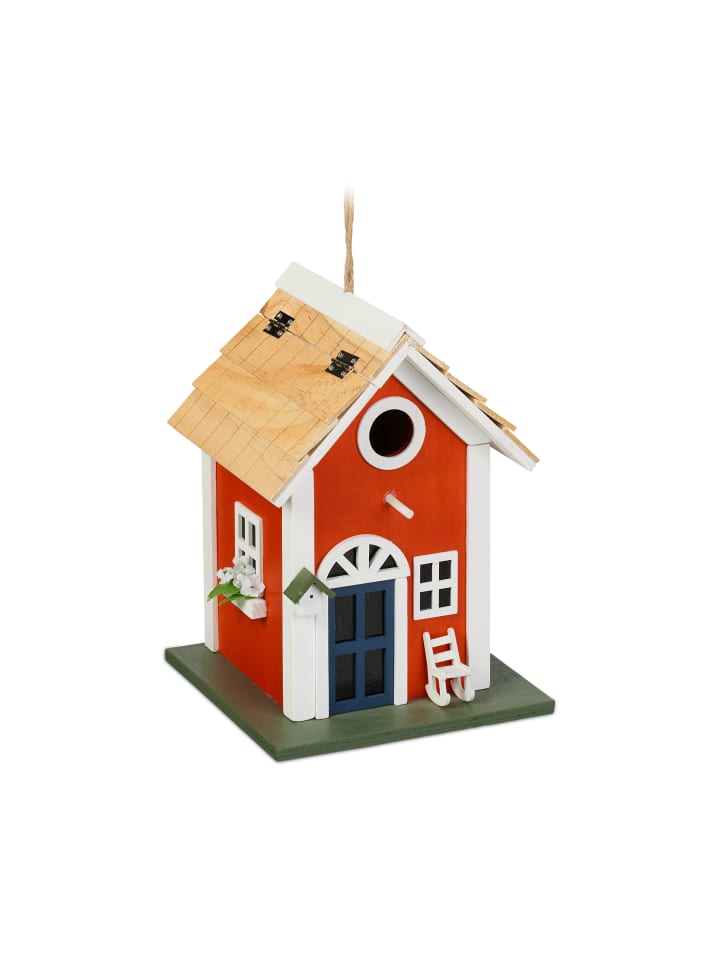 relaxdays Deko Vogelhaus in Bunt - (B)18,5 x (H)25 x (T)18,5 cm günstig kaufen onesize