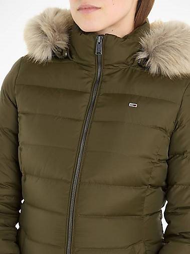 TOMMY-JEANS Damen Daunenmantel ESSENTIAL mit Kapuze