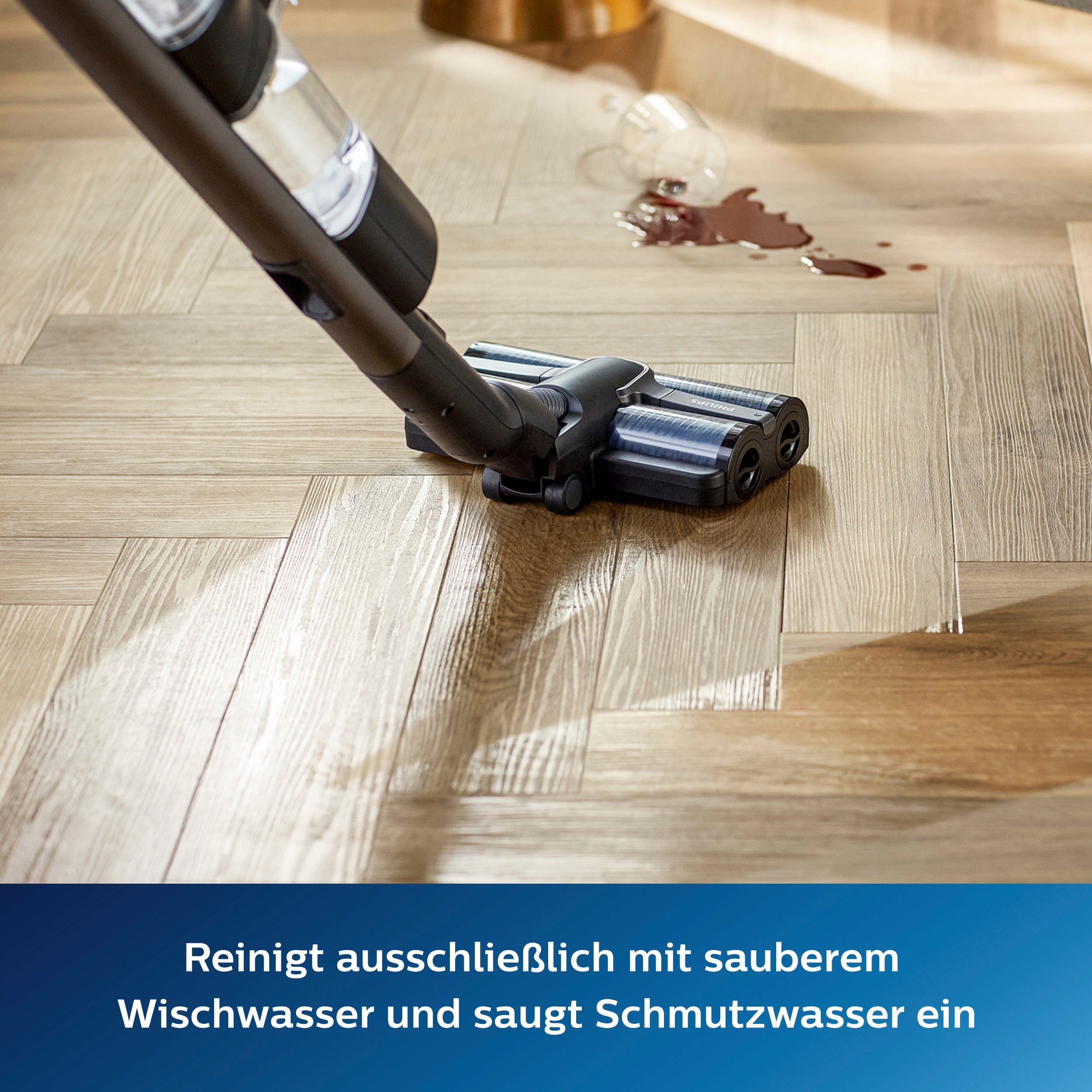 Philips Nass-Trocken-Akkusauger AquaTrio Cordless 9000 Series XW9383, 3-in-1 Saugen und Wischen in einem Zug