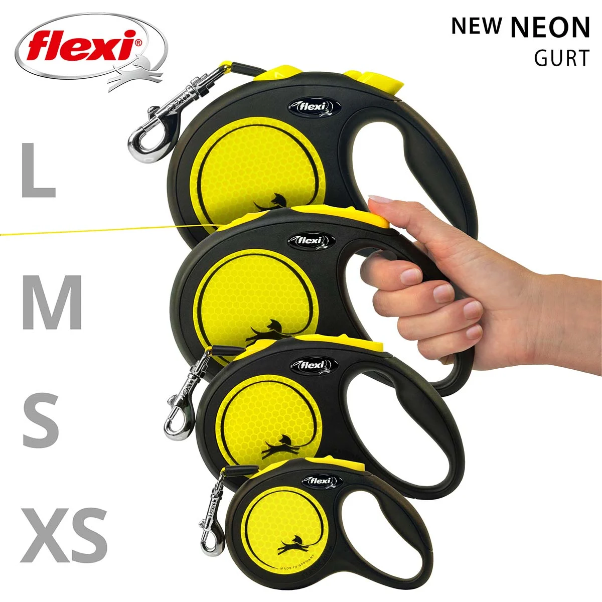 flexi New NEON Gurtleine 5m schwarz günstig kaufen bei ZooRoyal