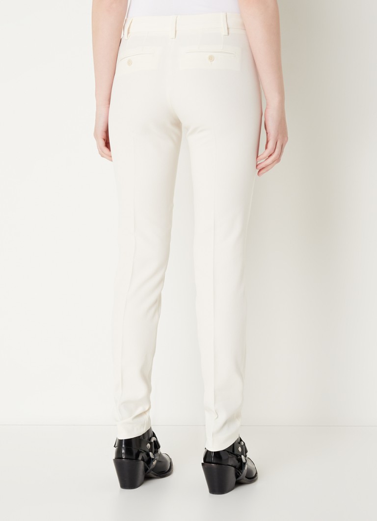 Pantaloni Zadig&Voltaire de culoare prună, cu croială mulată, talie înaltă, buzunare laterale și pliuri.