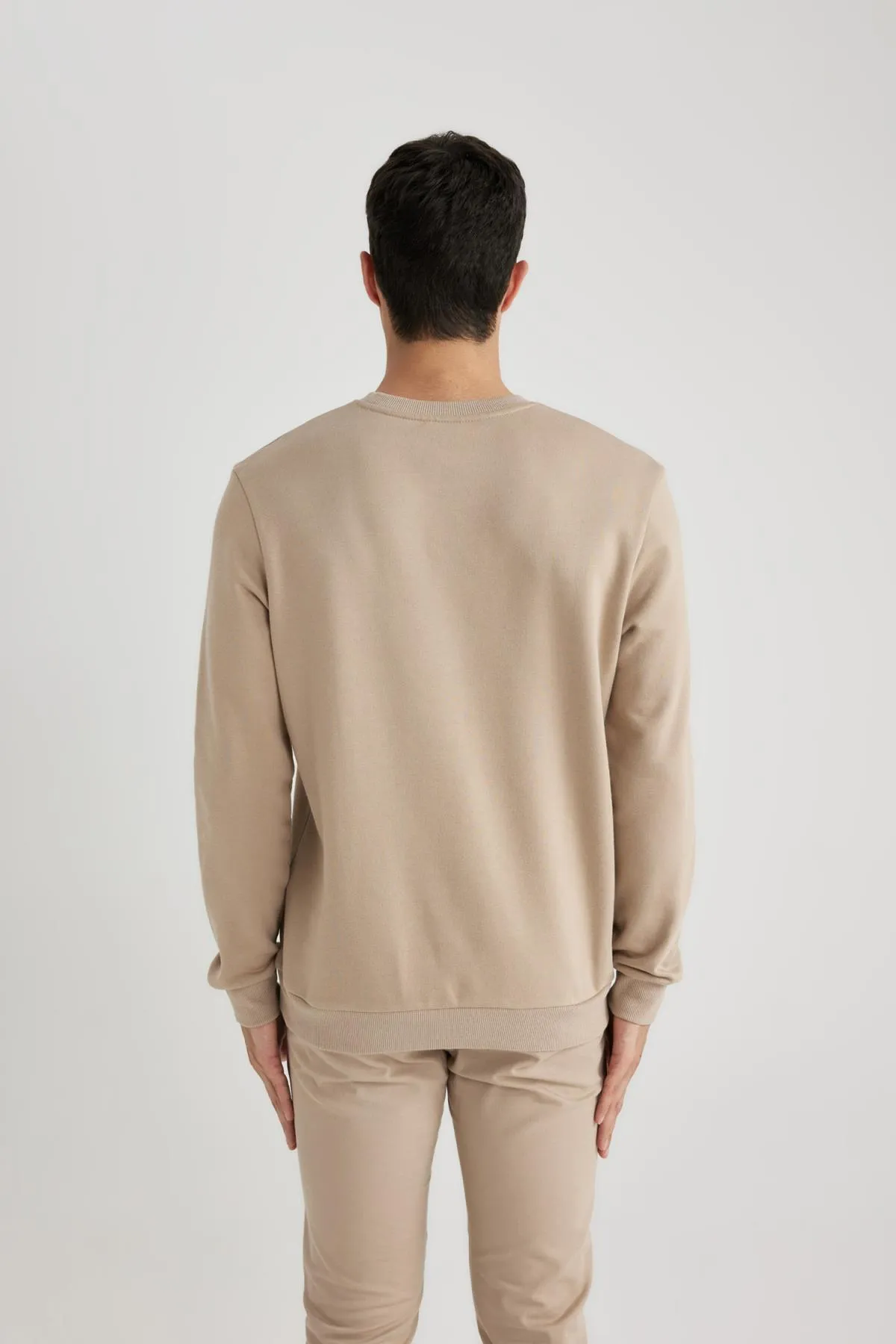 DeFacto  Basic-Sweatshirt aus Baumwolle mit normaler Passform und Rundhalsausschnitt