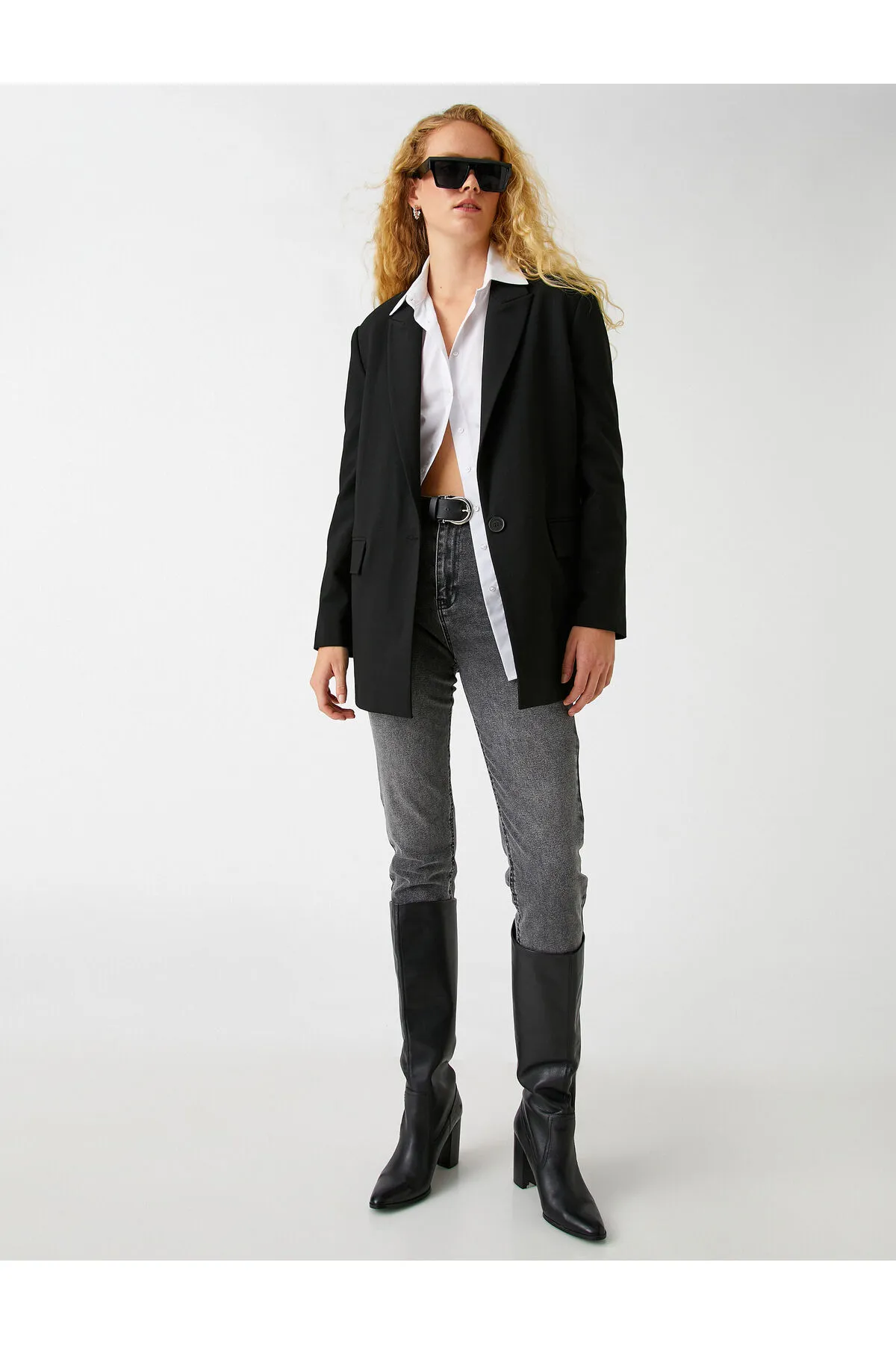 Koton  Jeans mit hoher Taille und leicht schmalem Bein – Mom-Jeans