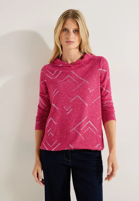 CECIL Hoodie Shirt mit Folienprint