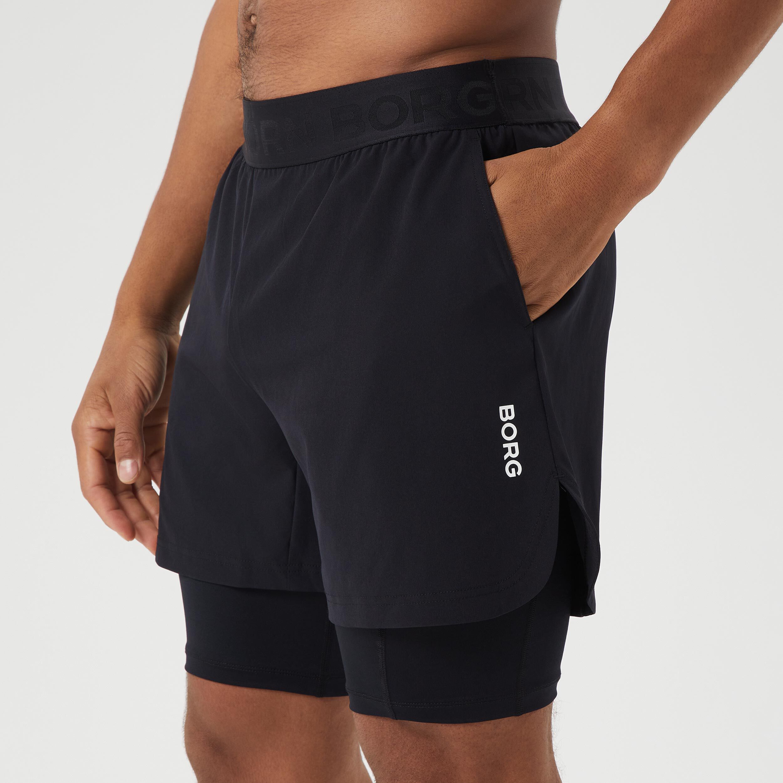 Borg 2 In 1 Shorts Herren - Schwarz