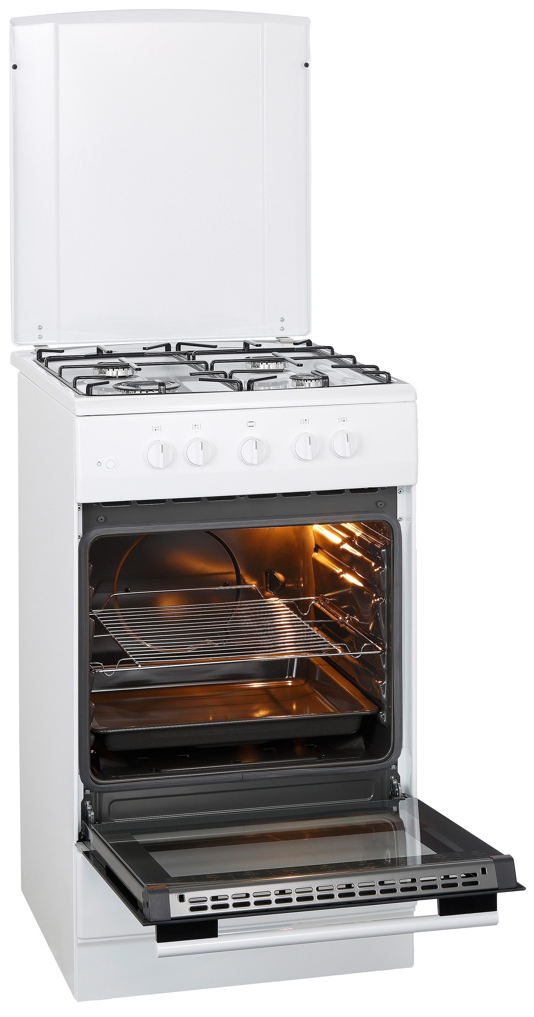Amica Gas-Standherd SHGG 11559 W, elektrische Einhand-Funkenzündung