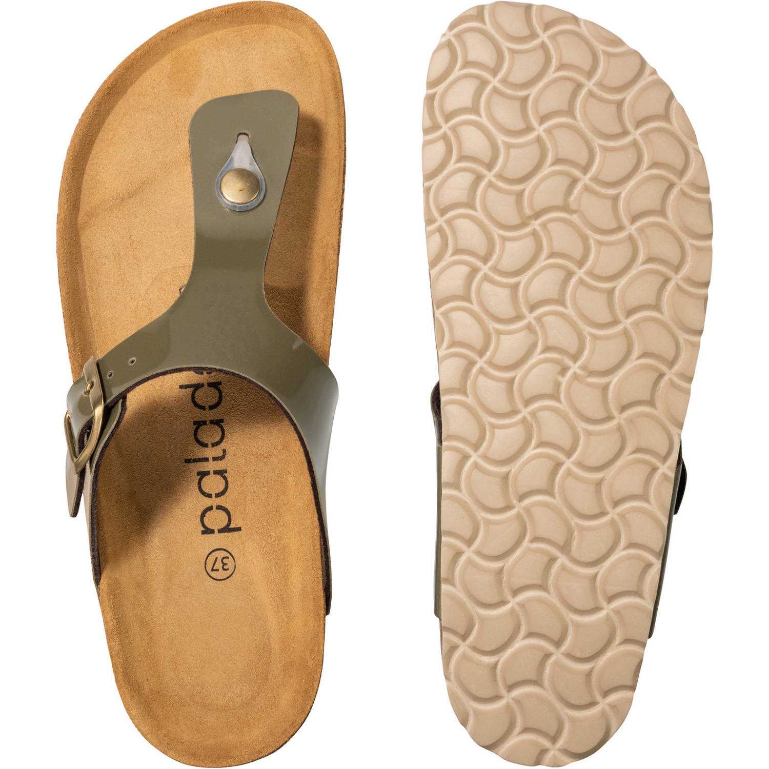 Palado Kos Lack, Zehentrenner, Damen, Khaki