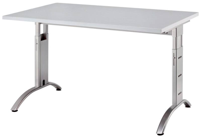 Hammerbacher Schreibtisch Future mit Aufbau Lichtgrau 1.200 x 800 x 850 x 650 - 850 mm