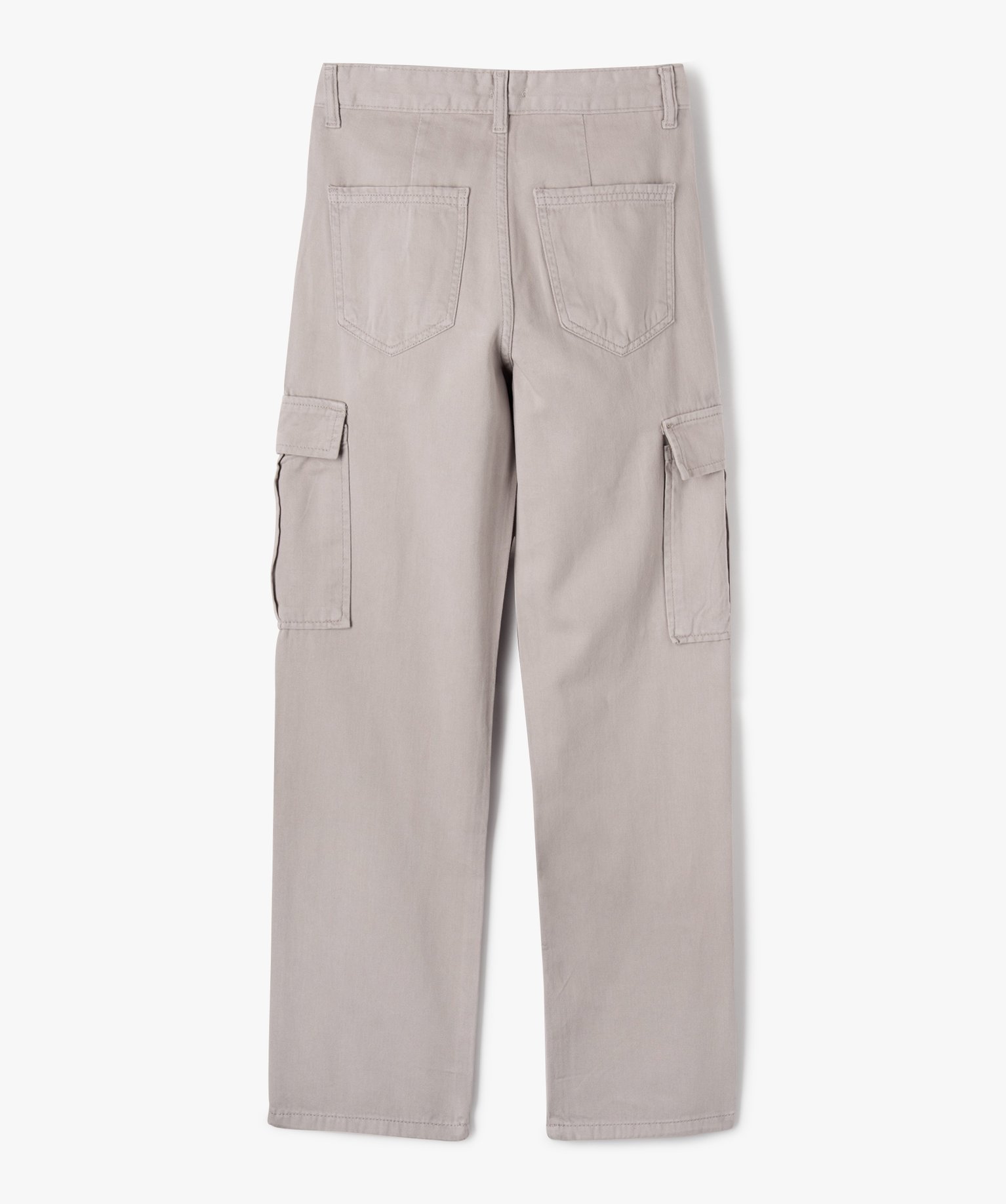 Pantalon cargo en toile de coton fille gris | GEMO