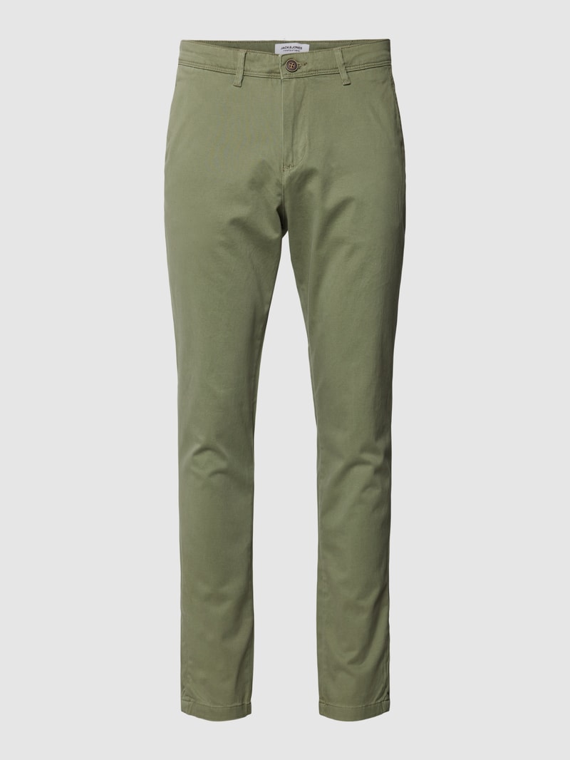 Slim Fit Chino mit Stretch-Anteil in olivgrün