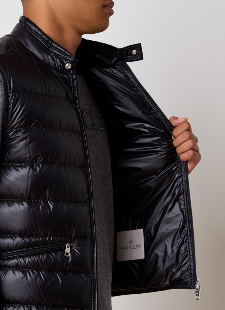 Colete acolchoado Moncler Gui com enchimento de plumas e logotipo.