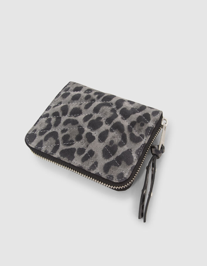 Portefeuille 1440 mini Compagnon gris léopard Femme
