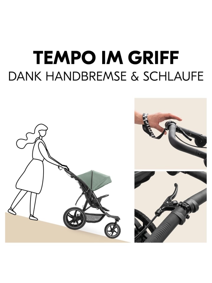 Hauck Buggy & Jogger Runner 3 (mit großen Luftreifen) - Jungle in gruen,schwarz günstig kaufen onesize