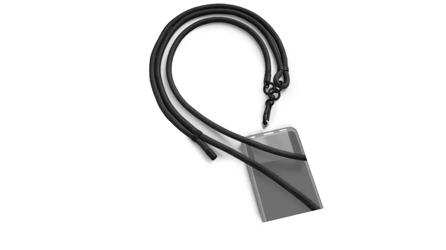 Hama Handyband zum Umhängen, universal, verstellbar, Karabiner, 2 m, Schwarz