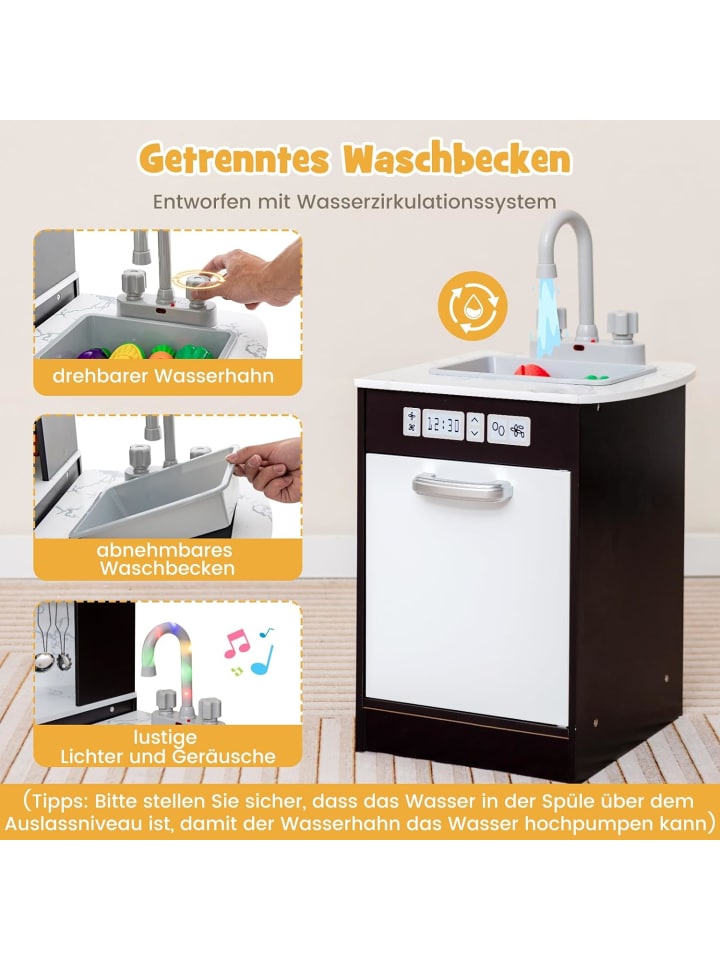 COSTWAY Spielküche Eck ab 3 Jahren in Braun günstig kaufen onesize
