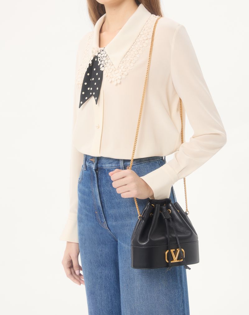 VLogo Signature Mini Nappa Bucket Bag