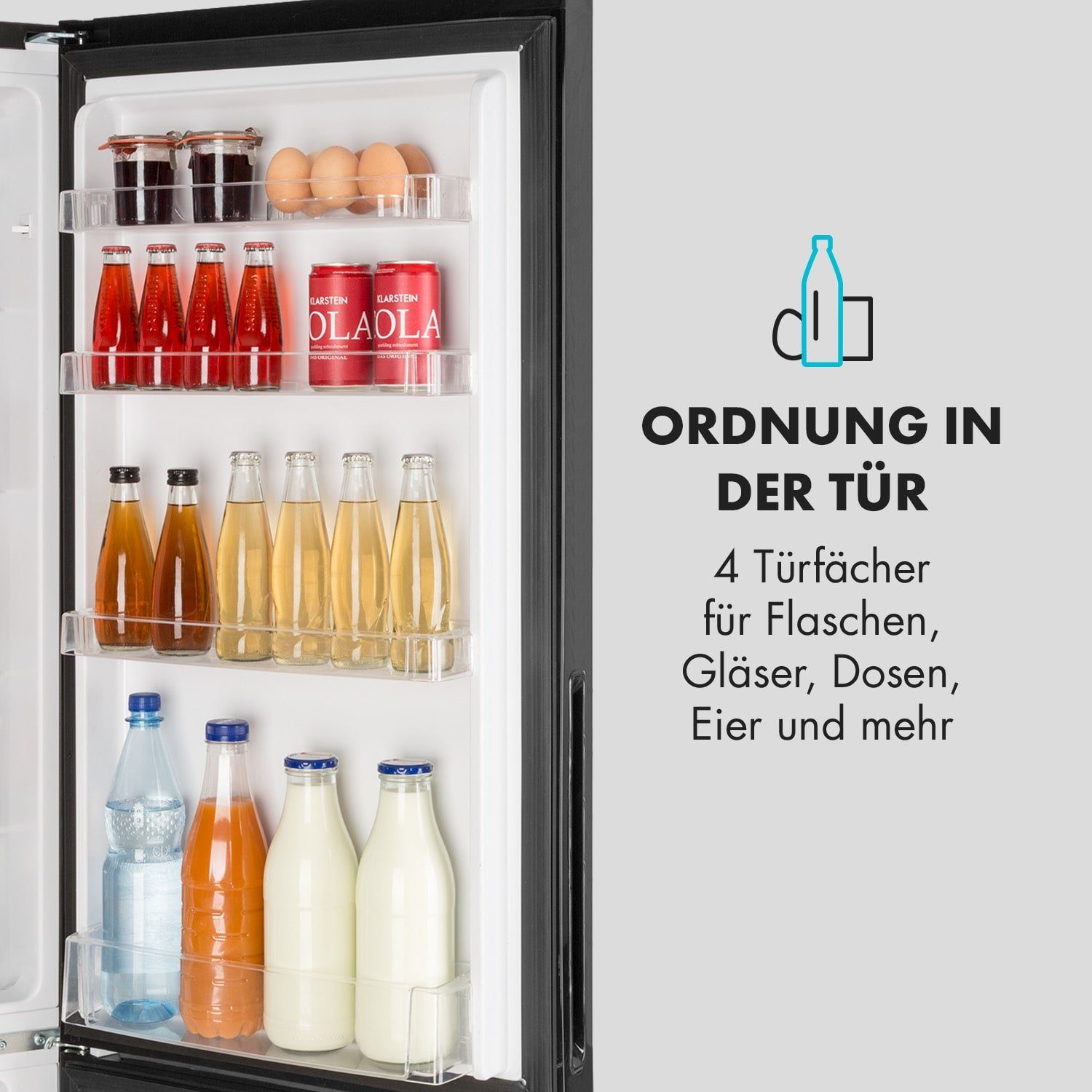 Klarstein Kühl-/Gefrierkombination HEA14-Miro XL 10033130, 174 cm hoch, 54 cm breit