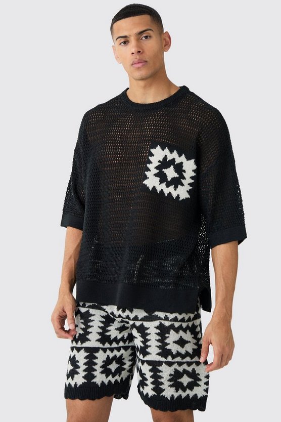 Gehäkelte Oversize Shorts