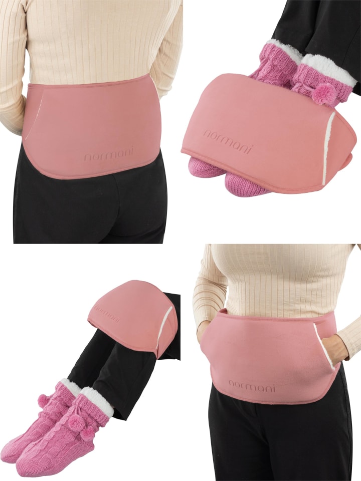 normani Wärmflasche mit Gürtel und Bezug Nikiski in Rosa günstig kaufen onesize