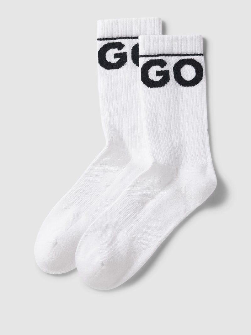 Socken mit Label-Stitching im 2er-Pack in weiß