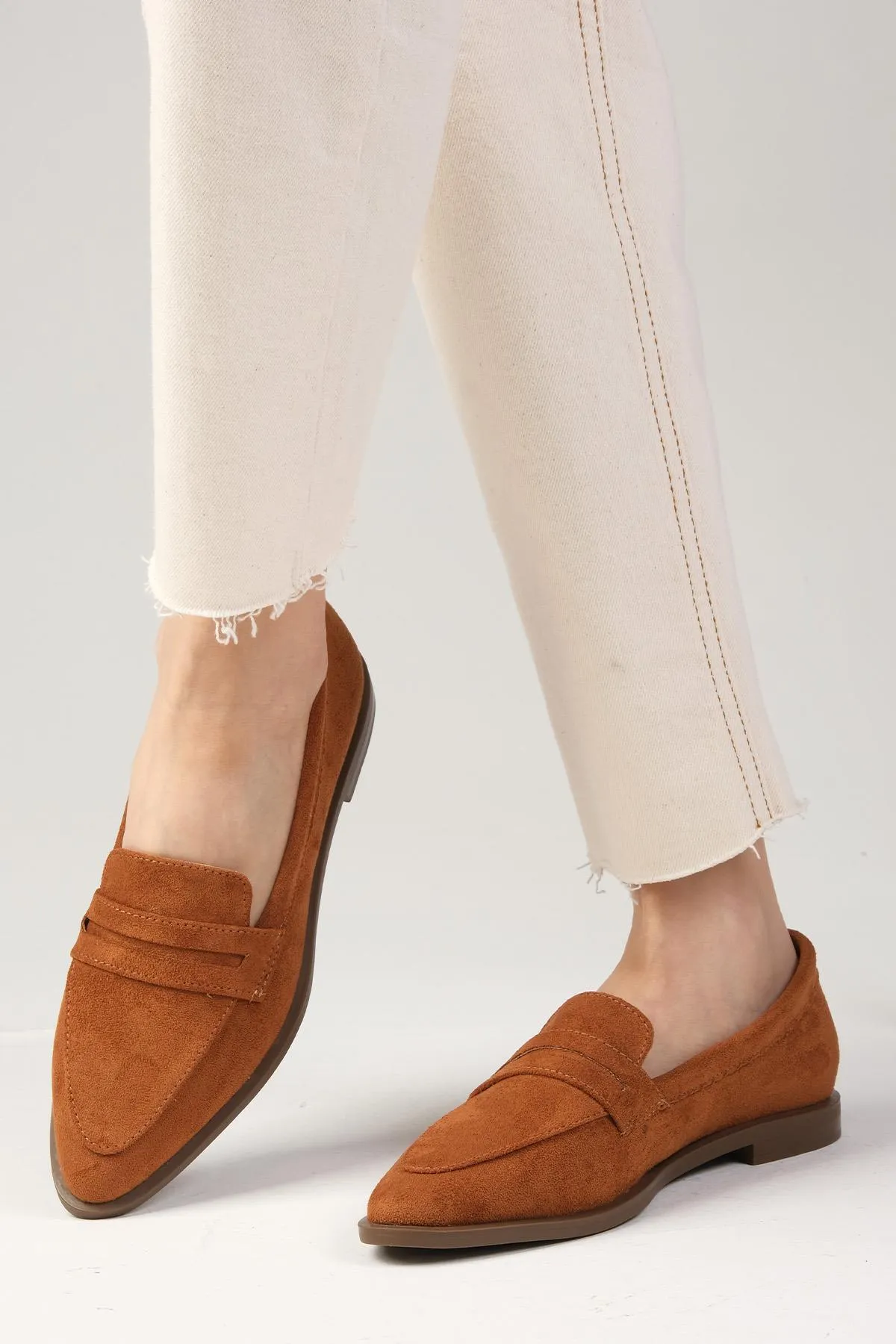 Mio Gusto  River Tan Color Damen-Loafer-Freizeit-Flachschuhe