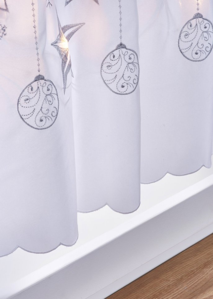 LED Scheibengardine mit winterlichem Druck